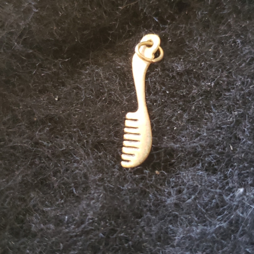 10kt Solid Gold Charm -Tiny Comb -